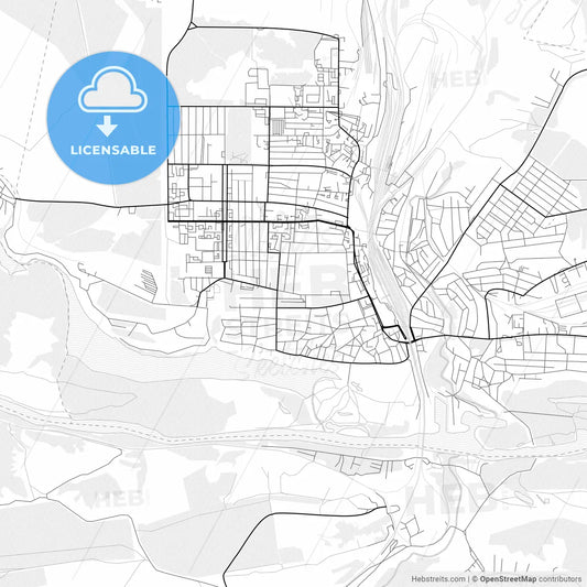 Vector PDF map of Liski, Russia