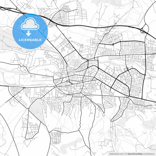 Vector PDF map of Niš, Serbia