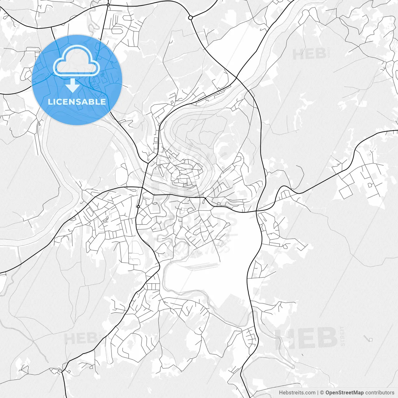 Vector PDF map of Novo Mesto, Slovenia