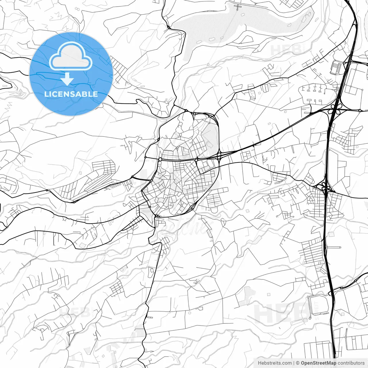 Vector PDF map of Telde, Spain