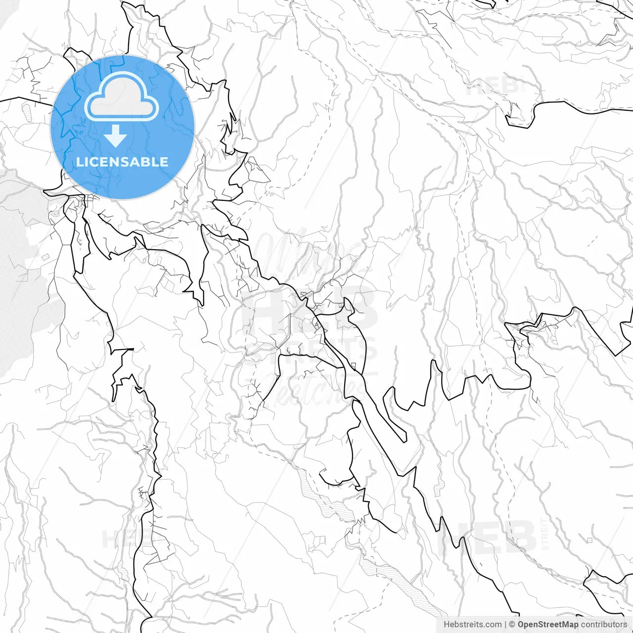 Vector PDF map of Santa Lucía, Spain
