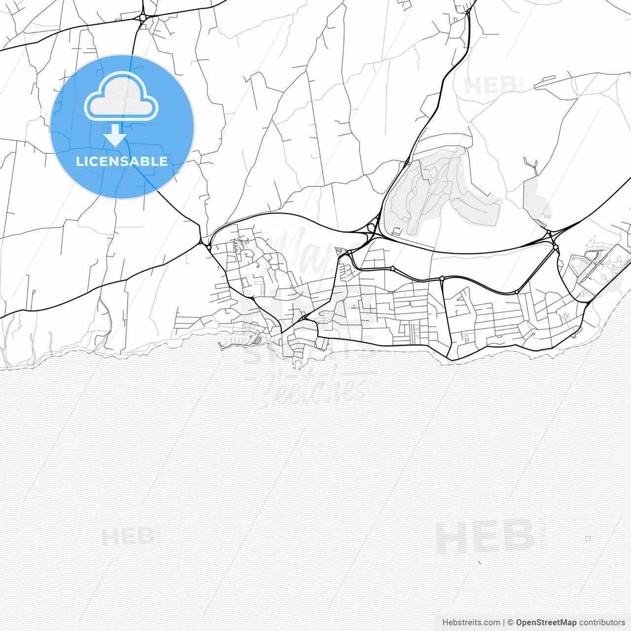 Vector PDF map of Puerto del Carmen, Spain