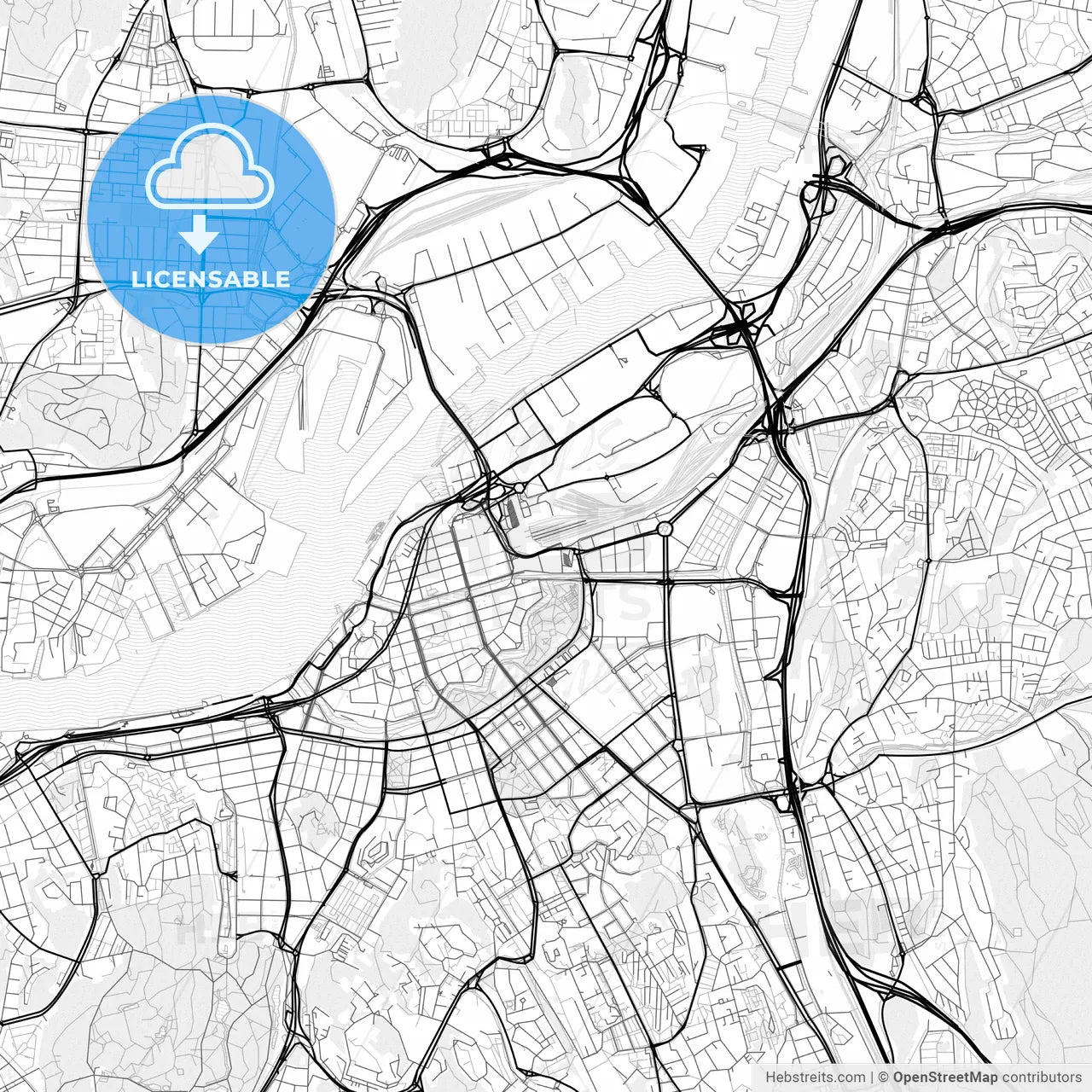 Vector PDF map of Gothenburg, Sweden