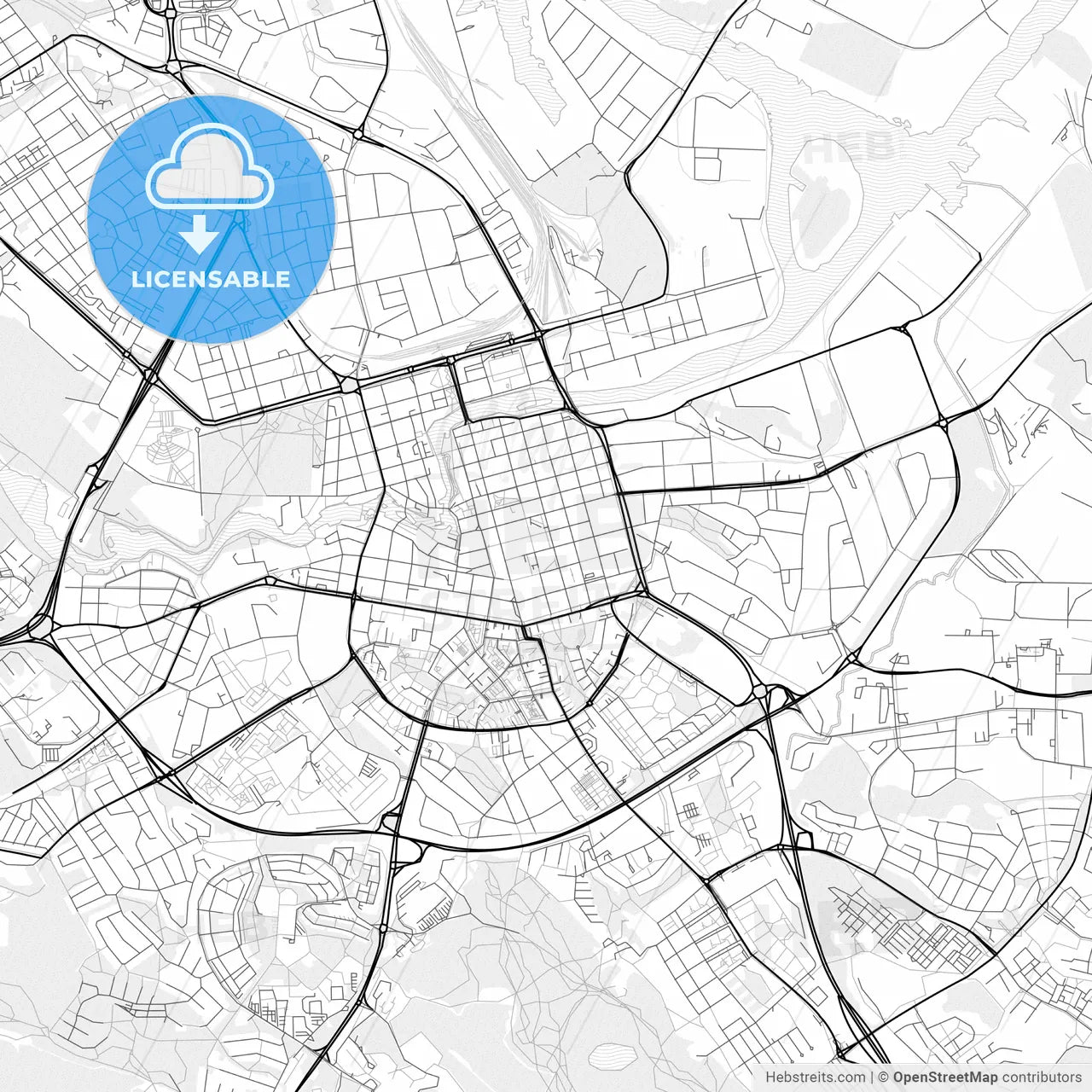 Vector PDF map of Norrköping, Sweden