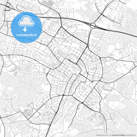 Vector PDF map of Eskilstuna, Sweden