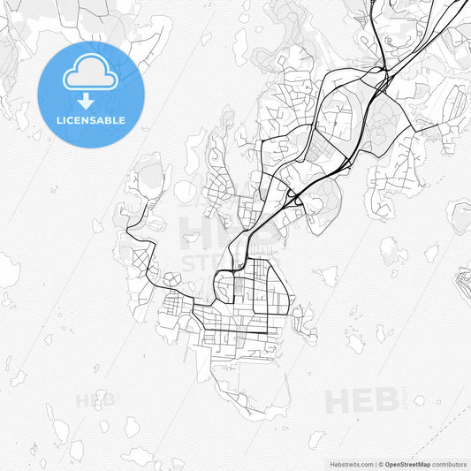 Vector PDF map of Karlskrona, Sweden