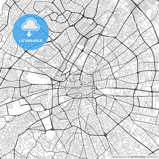Vector PDF map of Konya, Turkey