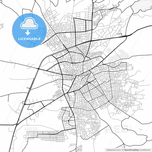 Vector PDF map of Çorum, Turkey