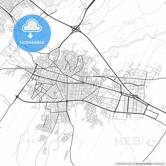 Vector PDF map of Çorlu, Turkey