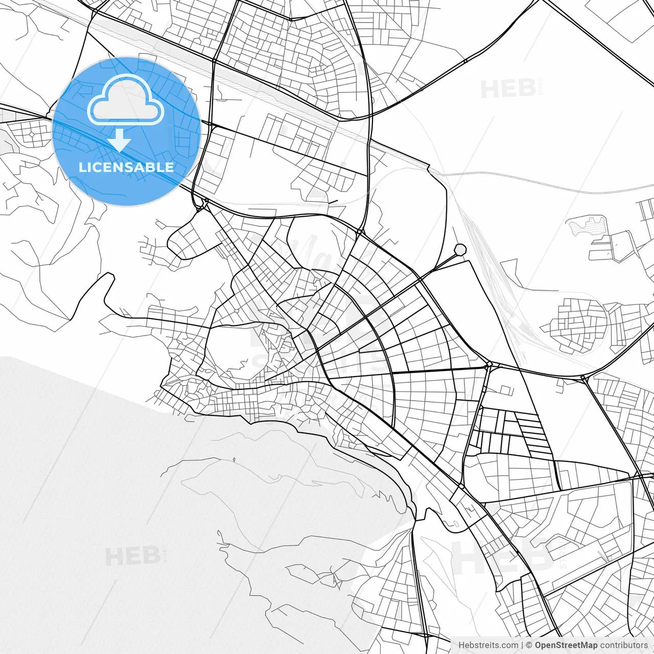Vector PDF map of Afyon, Turkey