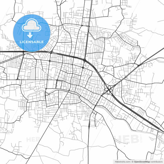 Vector PDF map of Düzce, Turkey