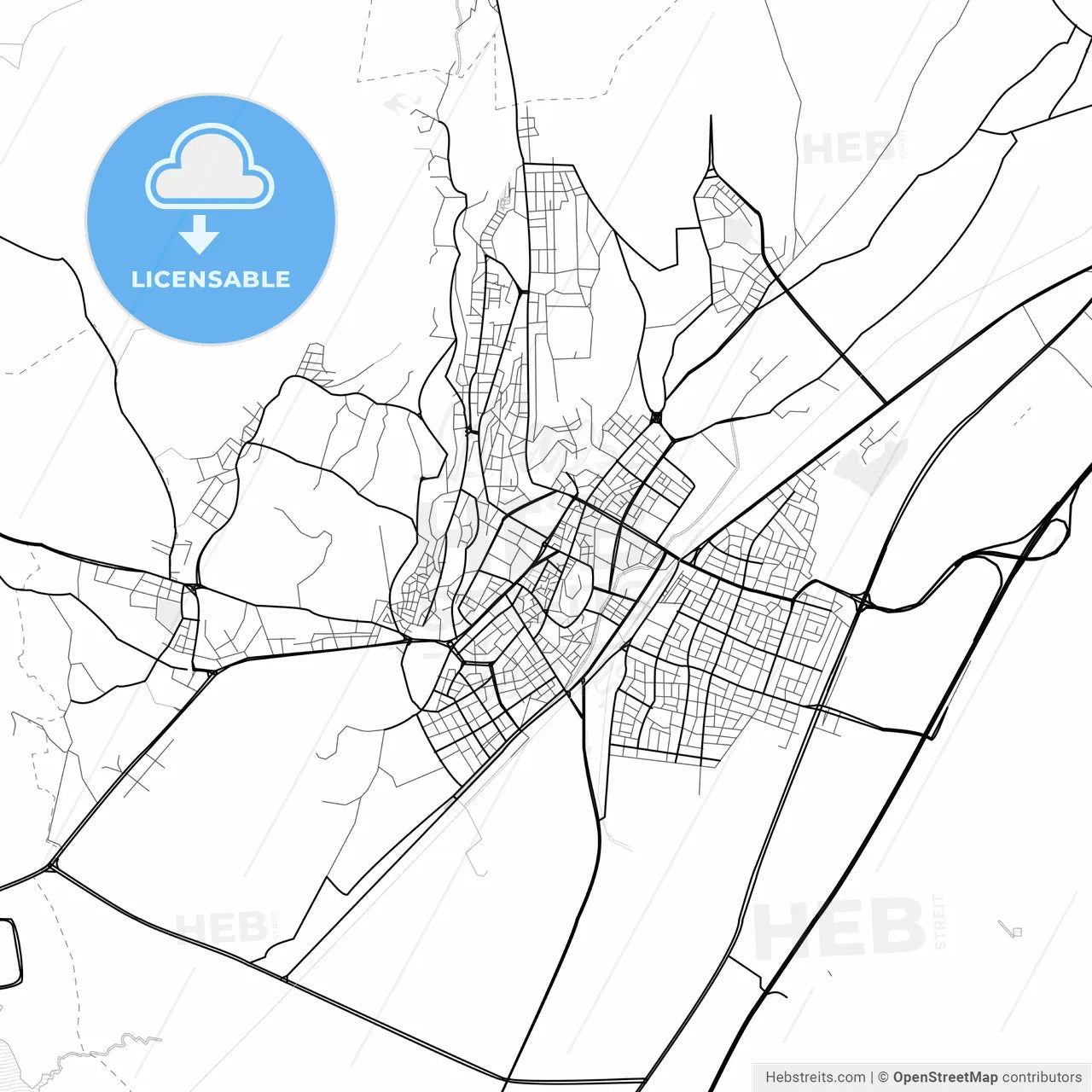 Vector PDF map of Niğde, Turkey