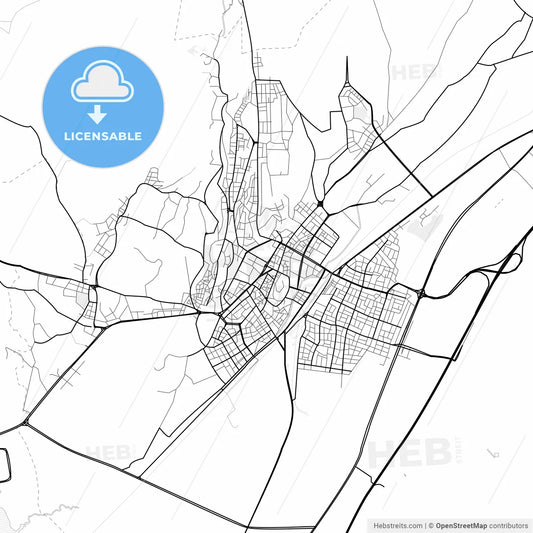 Vector PDF map of Niğde, Turkey