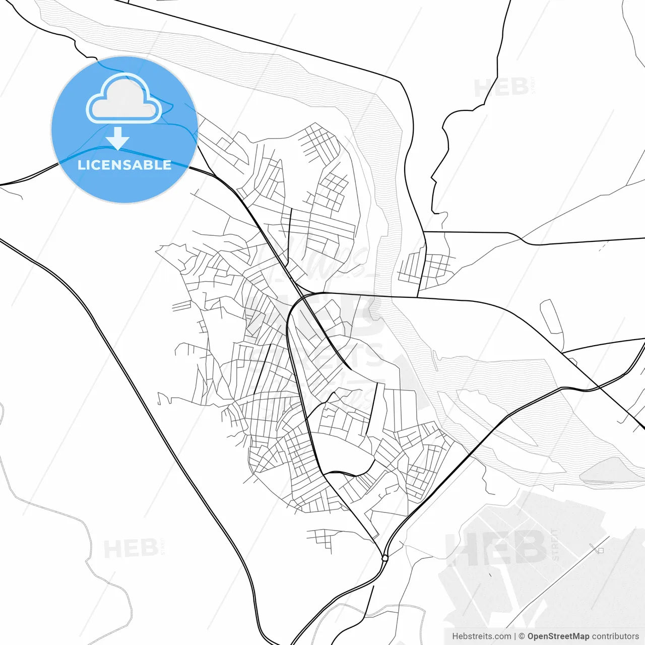Vector PDF map of Cizre, Turkey