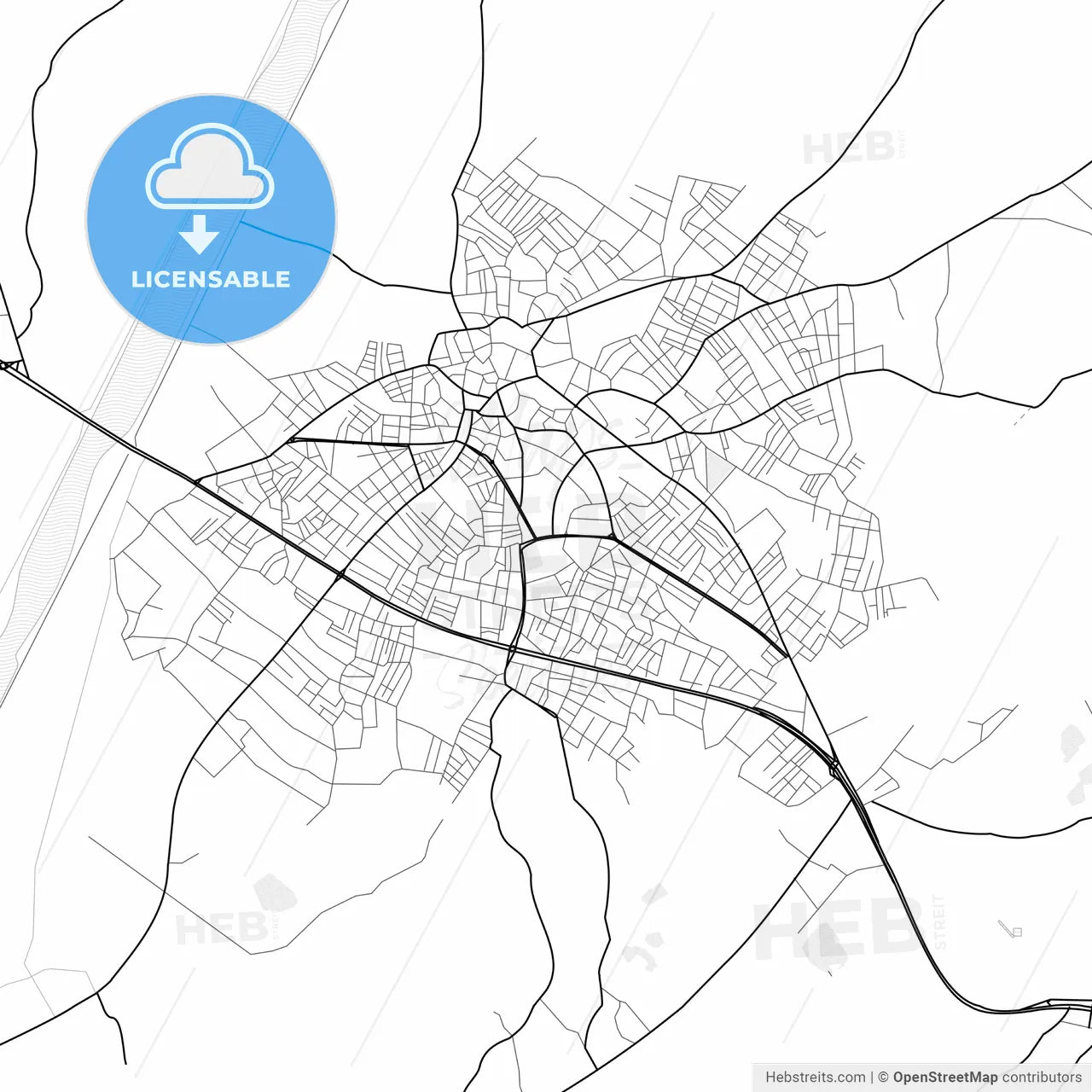 Vector PDF map of Bafra, Turkey