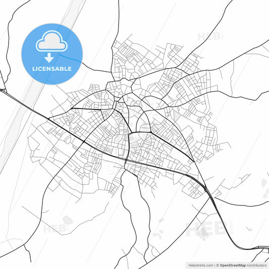 Vector PDF map of Bafra, Turkey