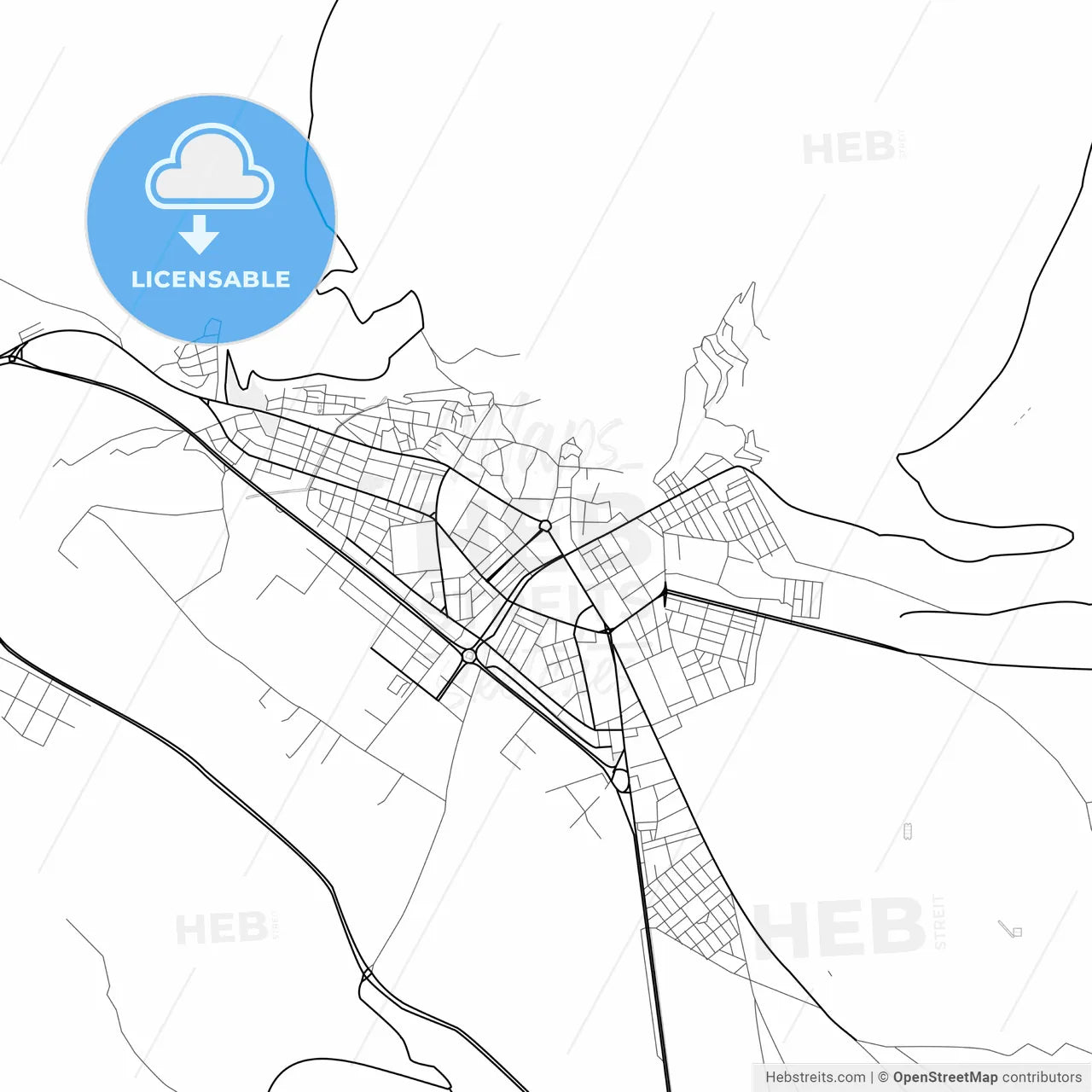 Vector PDF map of Muğla, Turkey