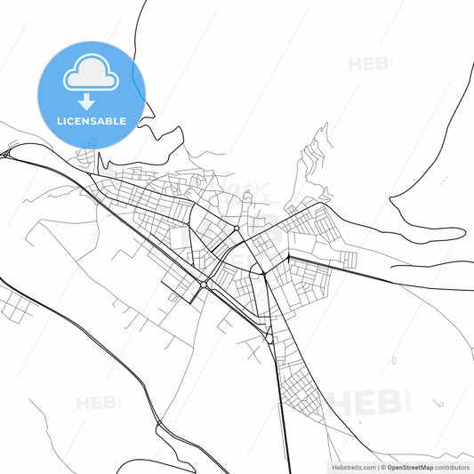 Vector PDF map of Muğla, Turkey
