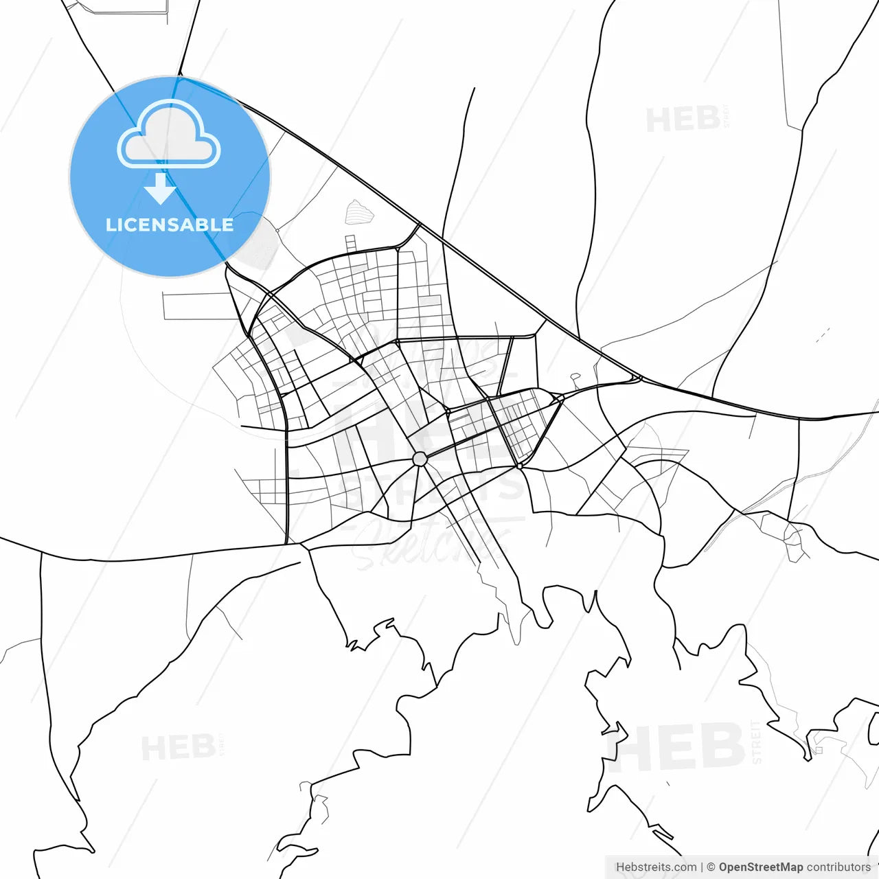 Vector PDF map of Tire, Turkey