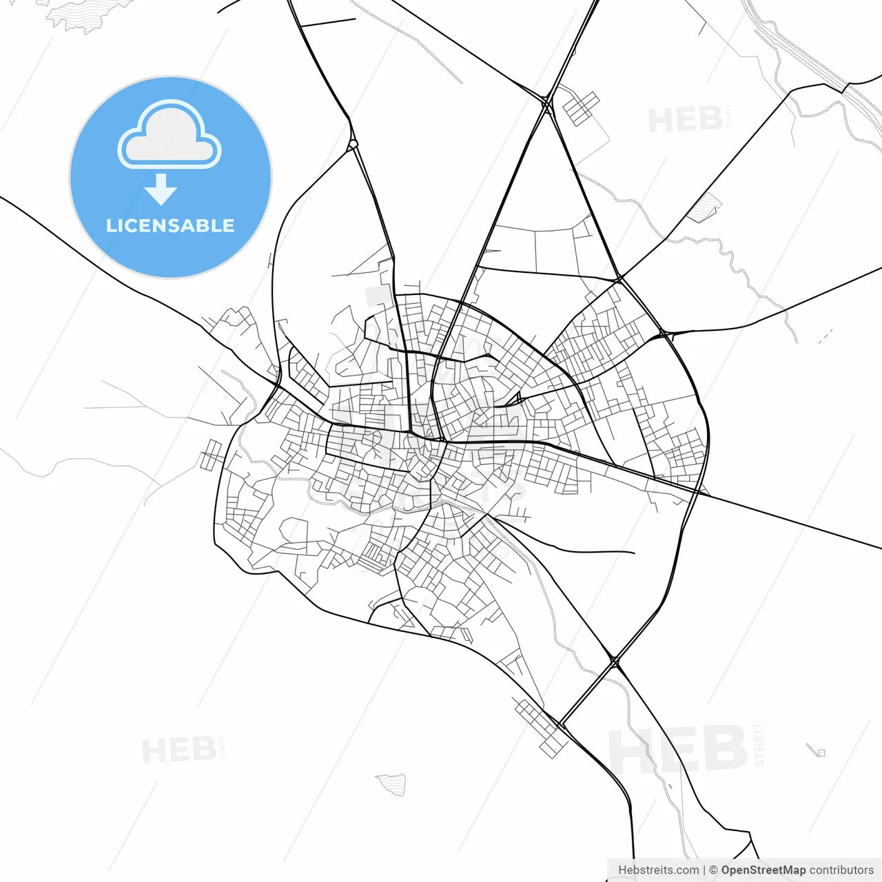 Vector PDF map of Seydişehir, Turkey