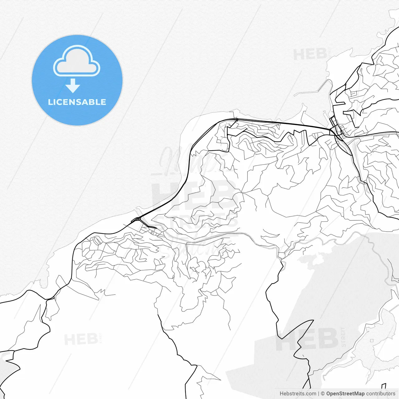 Vector PDF map of Kozlu, Turkey