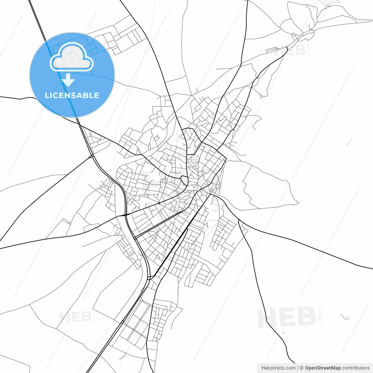 Vector PDF map of Sandıklı, Turkey