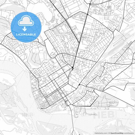 Vector PDF map of Kremenchuk, Ukraine