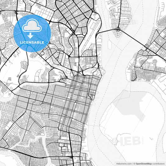 Vector PDF map of Guayaquil, Ecuador