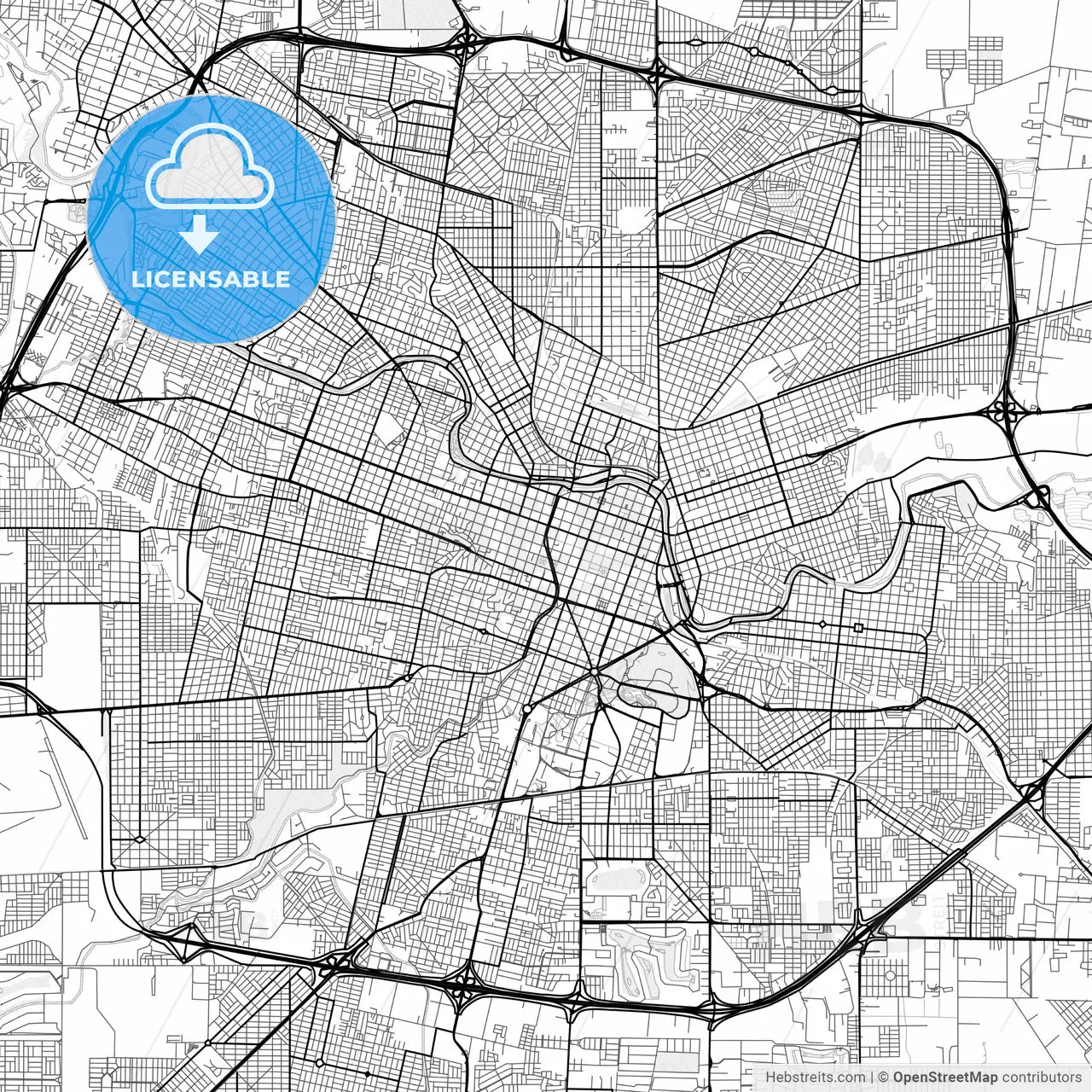 Vector PDF map of Cordoba, Argentina