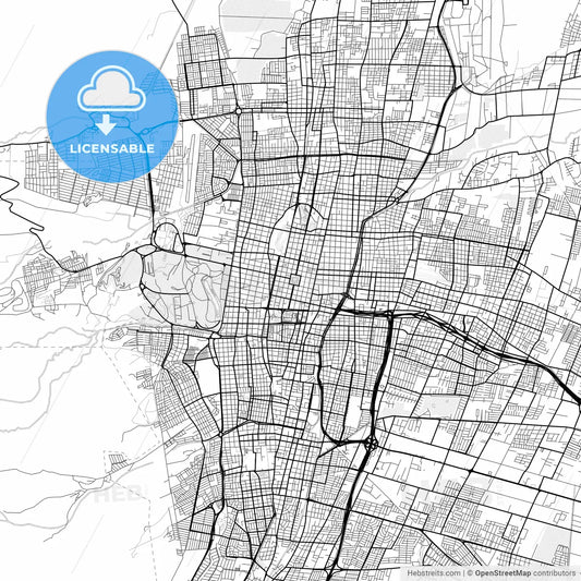 Vector PDF map of Mendoza, Argentina