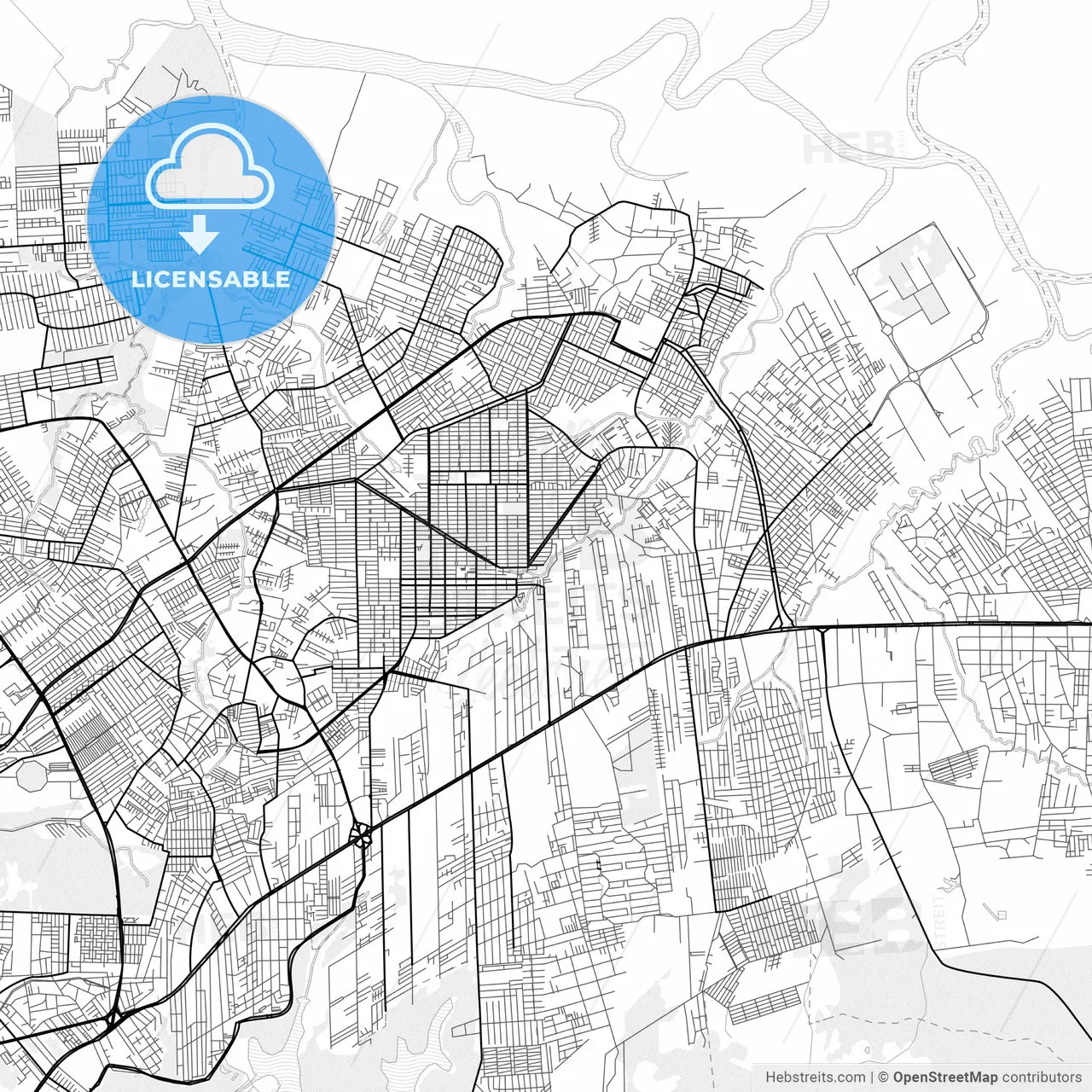 Vector PDF map of Ananindeua, Brazil