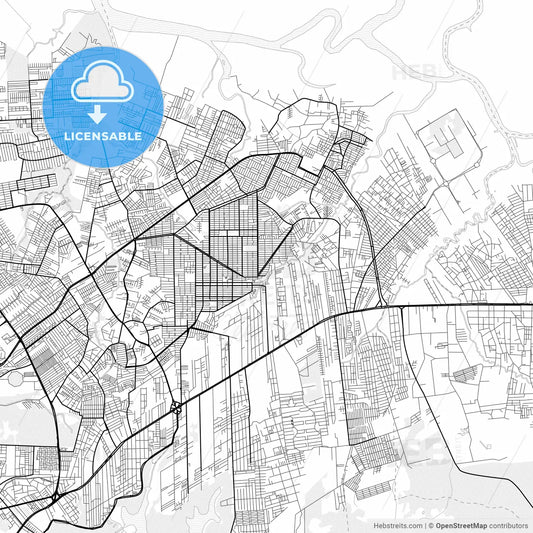 Vector PDF map of Ananindeua, Brazil