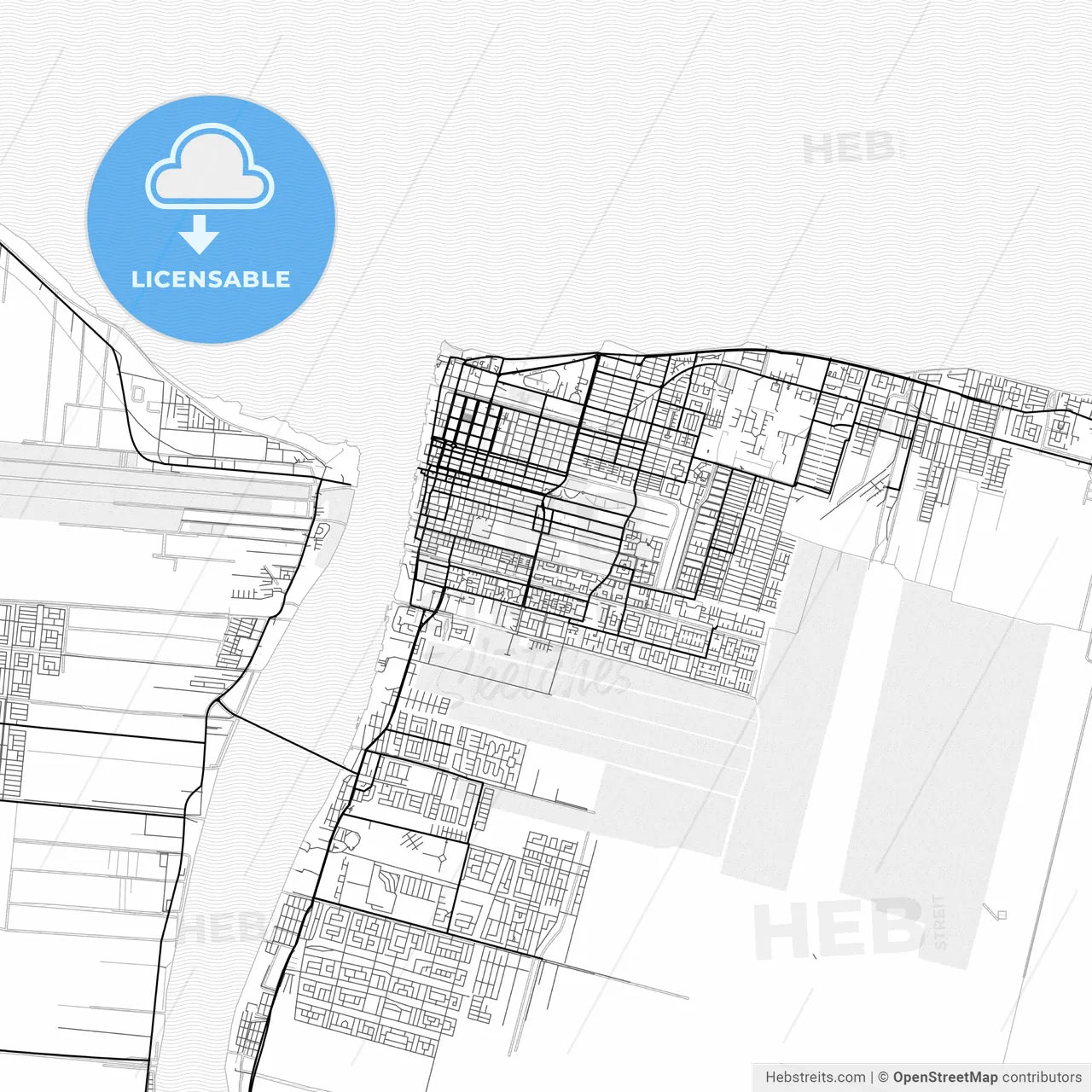 Vector PDF map of Georgetown, Guyana