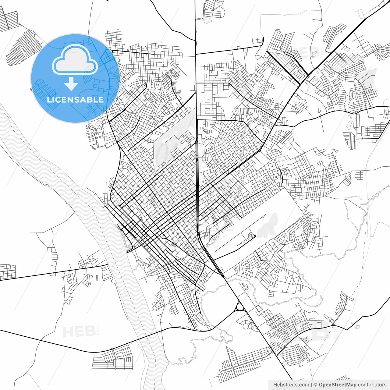 Vector PDF map of Imperatriz, Brazil