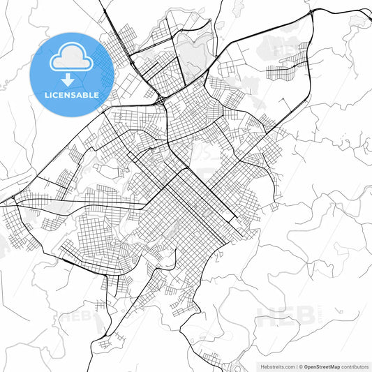 Vector PDF map of Guarapuava, Brazil
