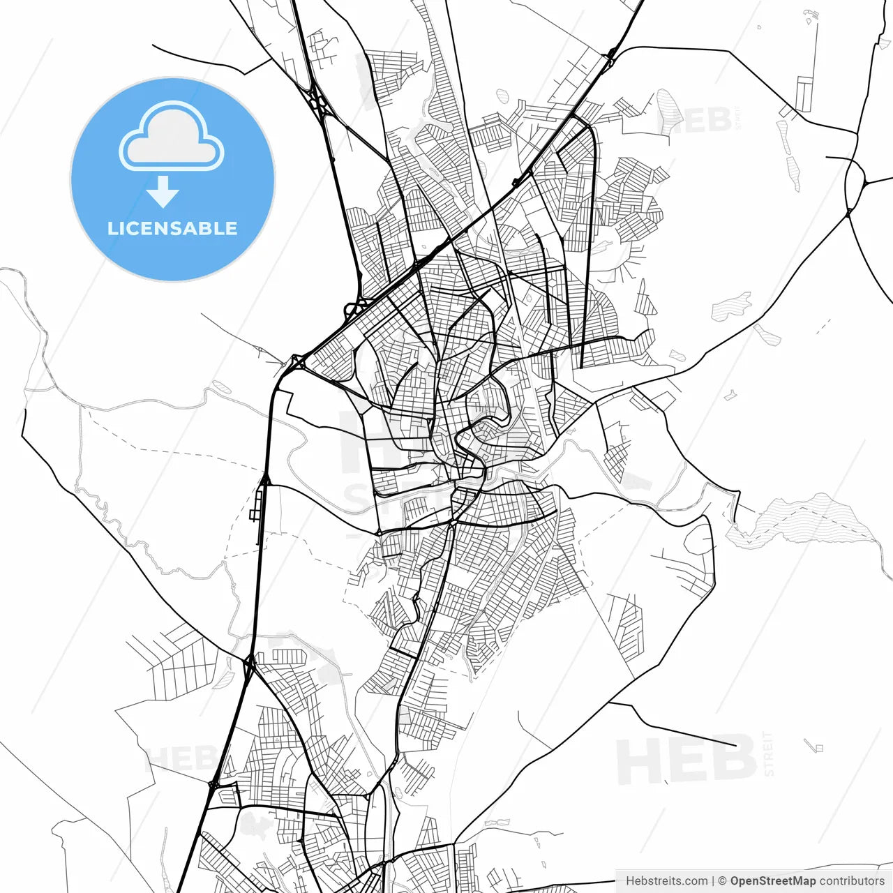 Vector PDF map of Mogi Guacu, Brazil
