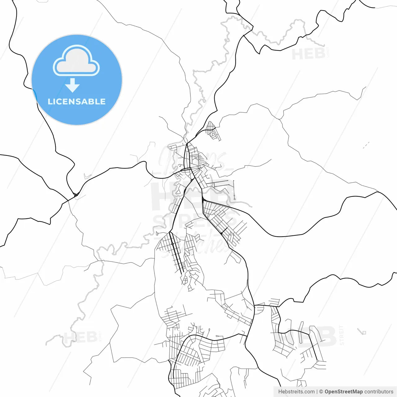 Vector PDF map of Esmeraldas, Brazil