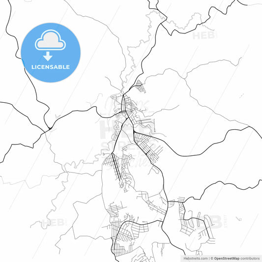 Vector PDF map of Esmeraldas, Brazil