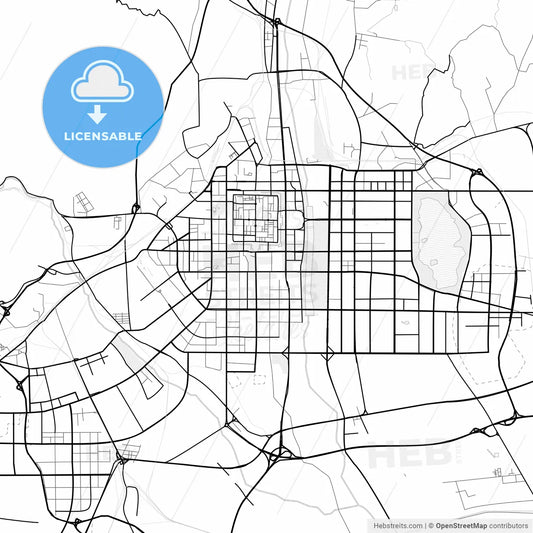 Vector PDF map of Datong, China