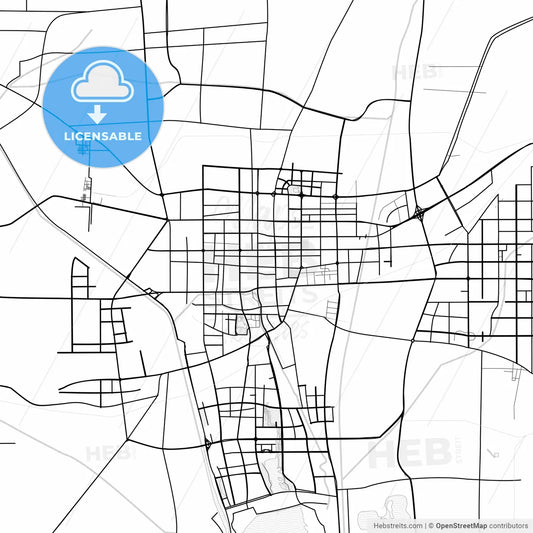 Vector PDF map of Jining, China