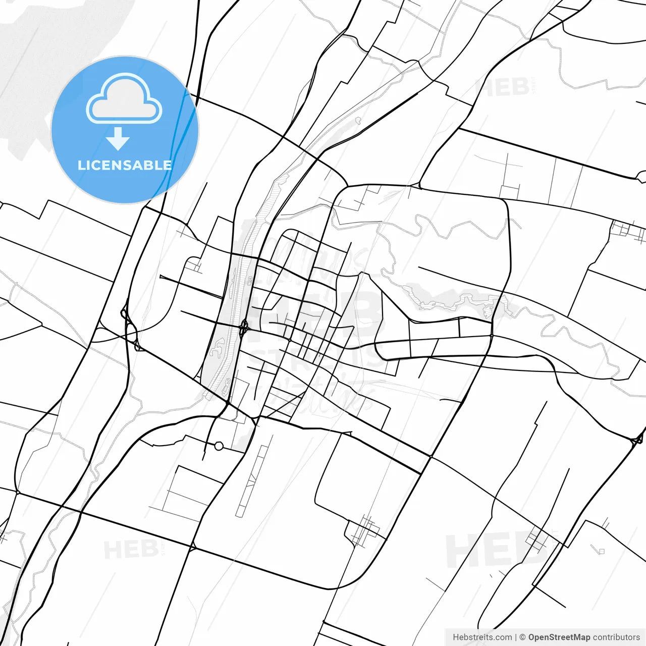 Vector PDF map of Linfen, China