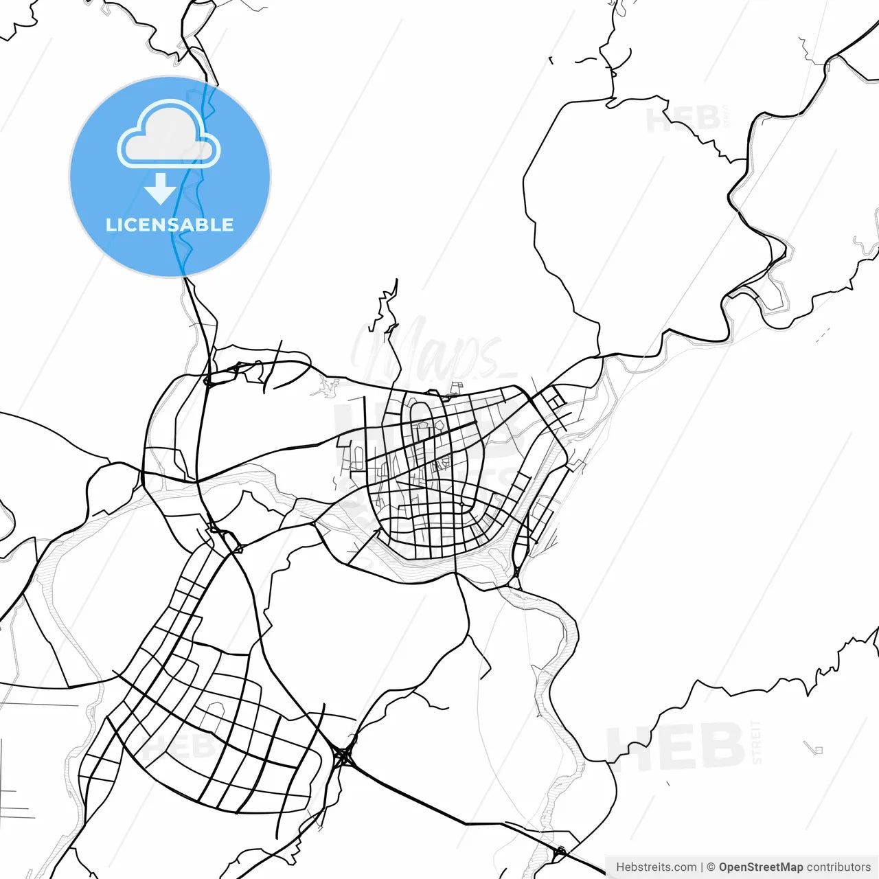 Vector PDF map of Lishui, China