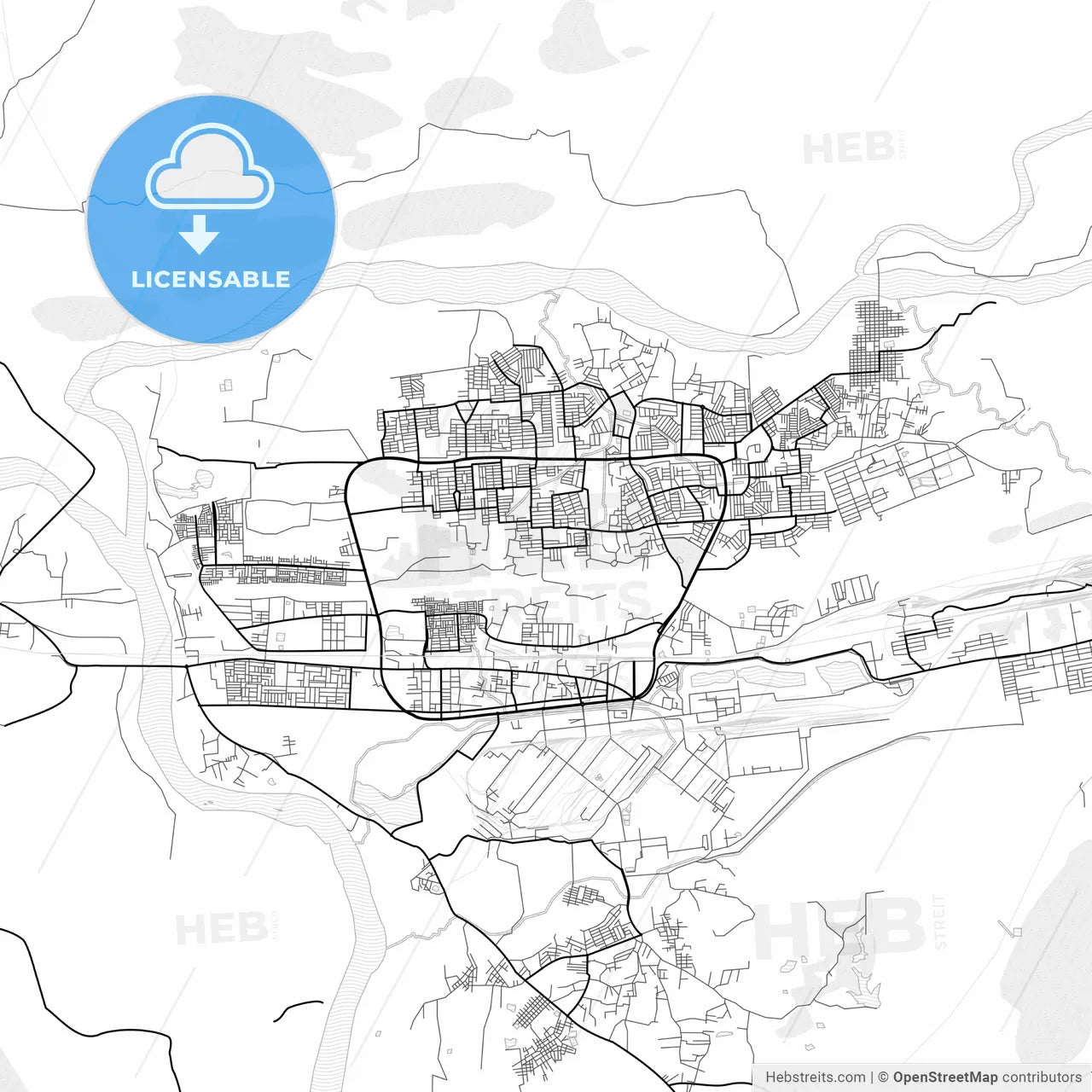 Vector PDF map of Rourkela, India