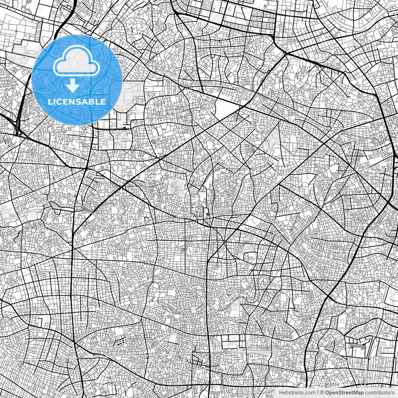 Vector PDF map of Nerima, Japan