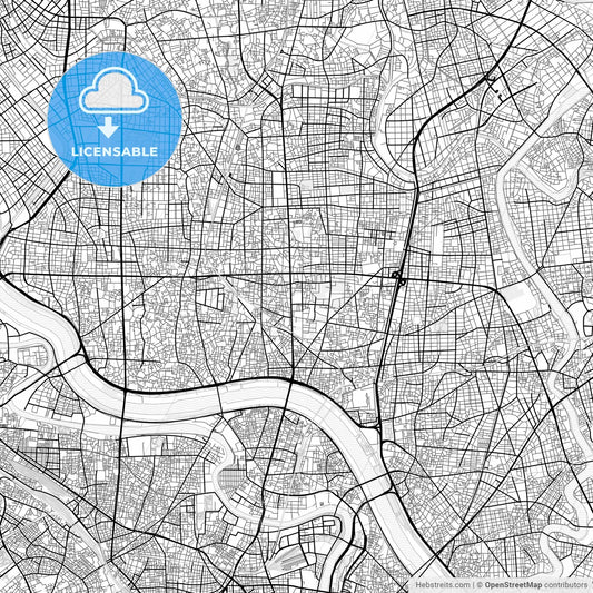 Vector PDF map of Adachi, Japan