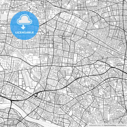 Vector PDF map of Mitaka, Japan