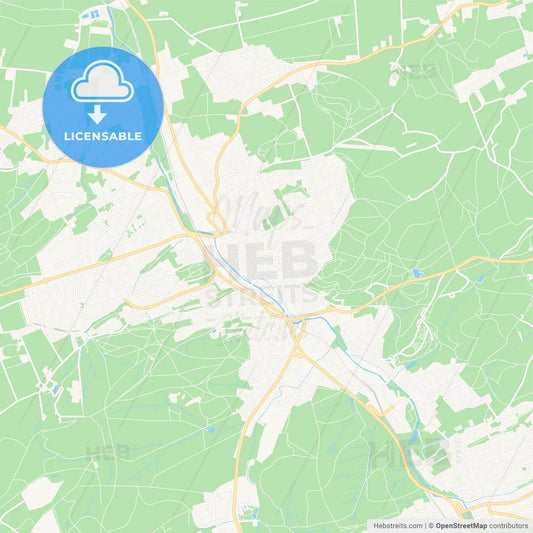 Menden (Sauerland), Germany Vector Map - Classic Colors