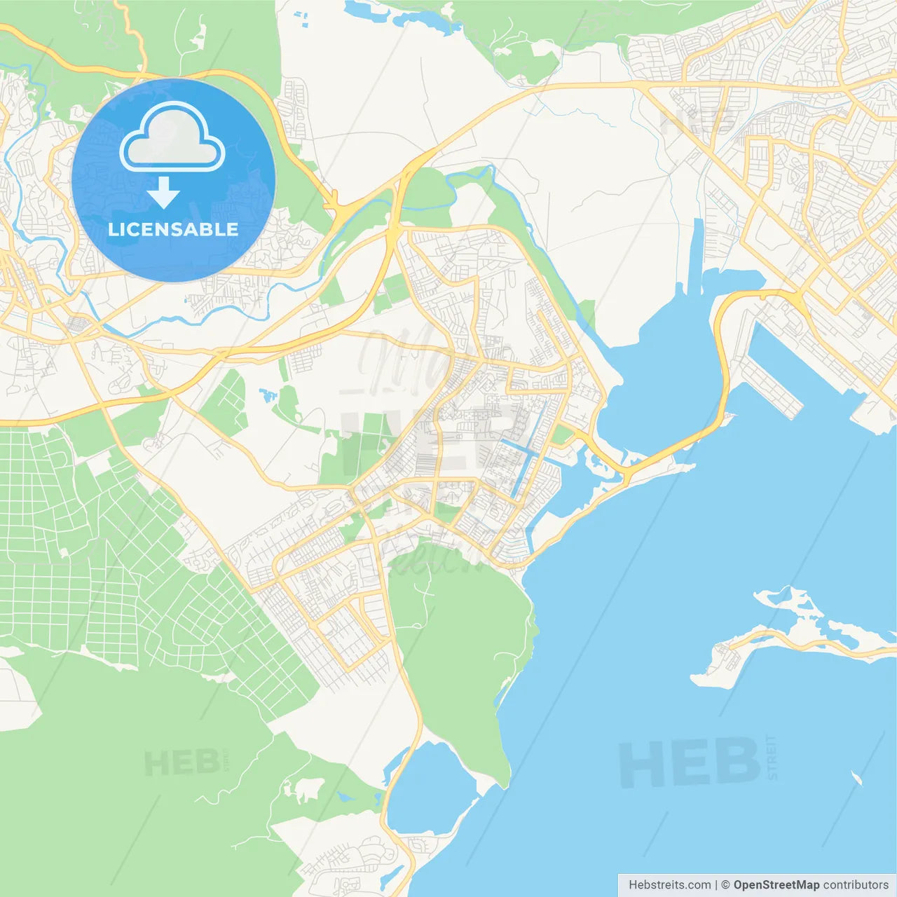 Empty vector map of Portmore, Clarendon, Jamaica