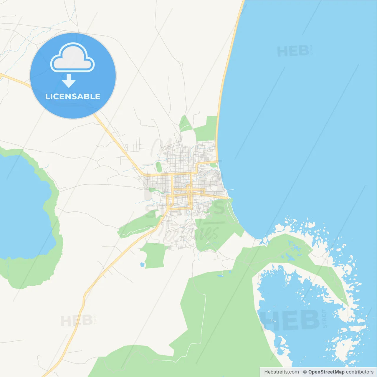 Empty vector map of Granada, Granada, Nicaragua