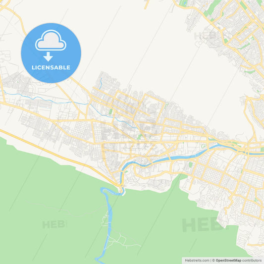 Empty vector map of Santa Catarina, Nuevo León, Mexico
